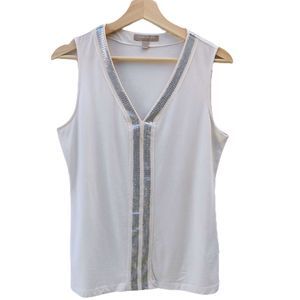 Banana Republic Metallic Trim V-Neck Top